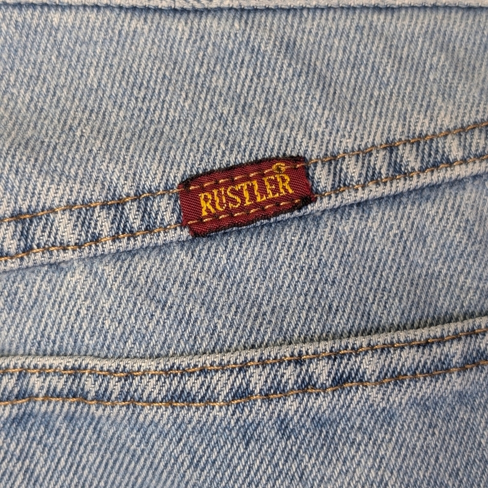 Vintage Rustler Light Wash Jeans | High Rise Straight Leg Western | 32" x 32" - Picture 8 of 8